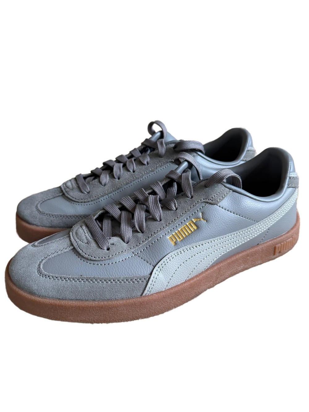 PUMA Men’s 9.5 Shoes Club II Era Gray Suede Leather Gum Sole Sneakers EUC